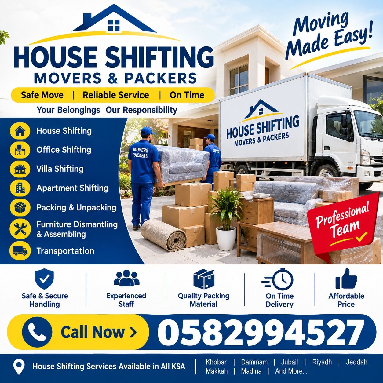 Dammam, Household, House Shifting Moving Relocation Delivery Household Labor/Moving Transportation Service