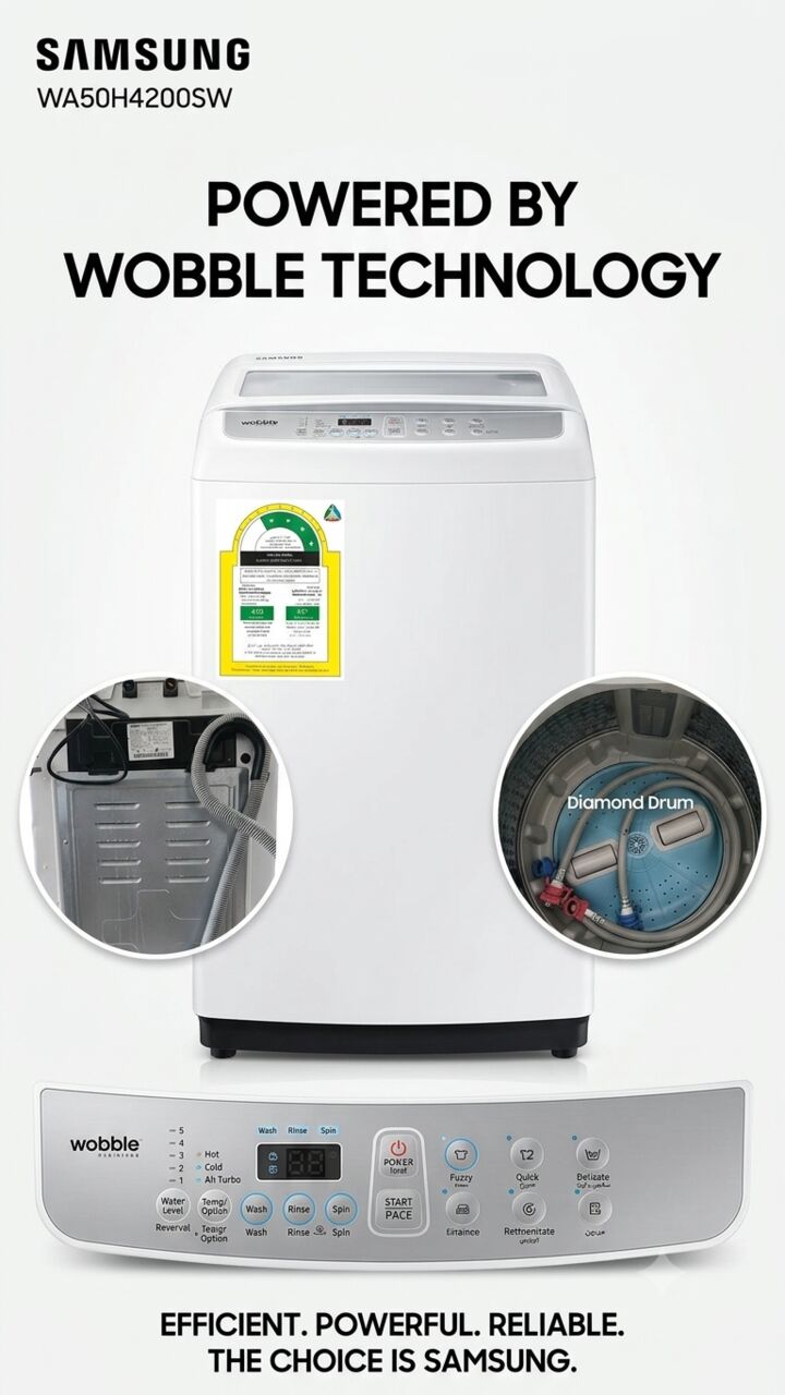 Riyadh, Appliances, SAR 550,  𝗦𝗮𝗺𝘀𝘂𝗻𝗴 𝗪𝗮𝘀𝗵𝗶𝗻𝗴 𝗠𝗮𝗰𝗵𝗶𝗻𝗲 (𝗪𝗼𝗯𝗯𝗹