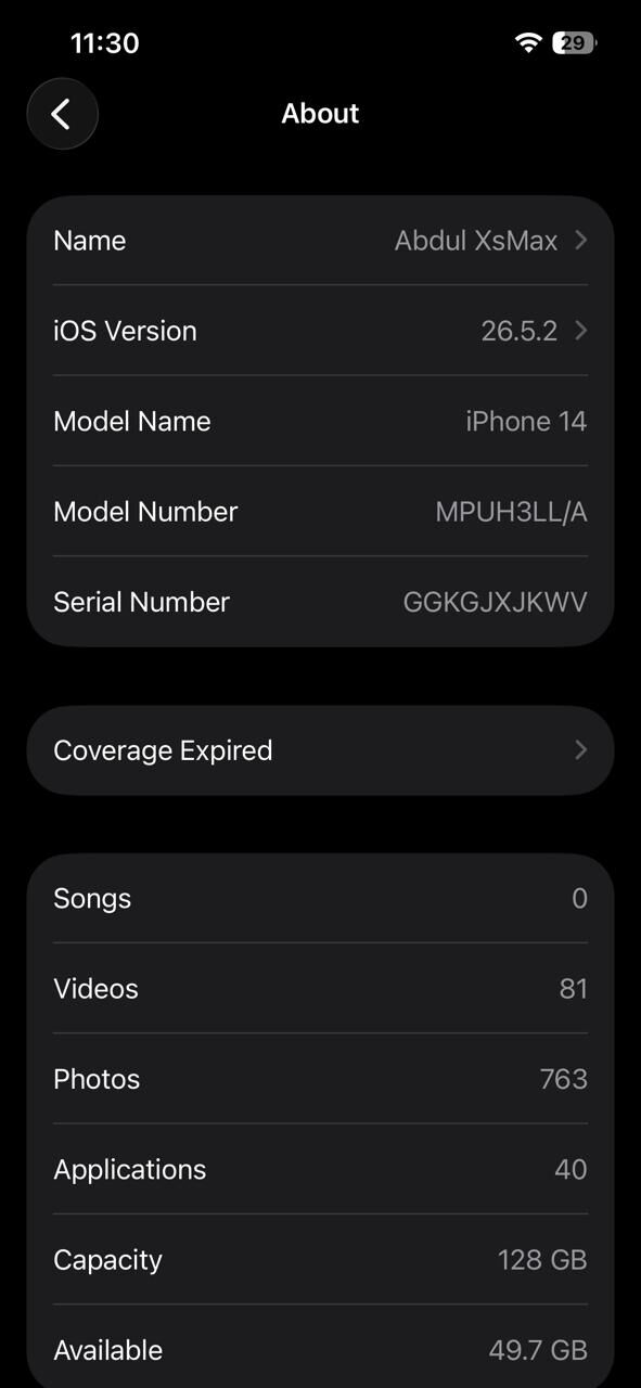 Jeddah, Mobile Phones, SAR 1350,  Iphone 14 ( 128Gb Black ) Esim Only
