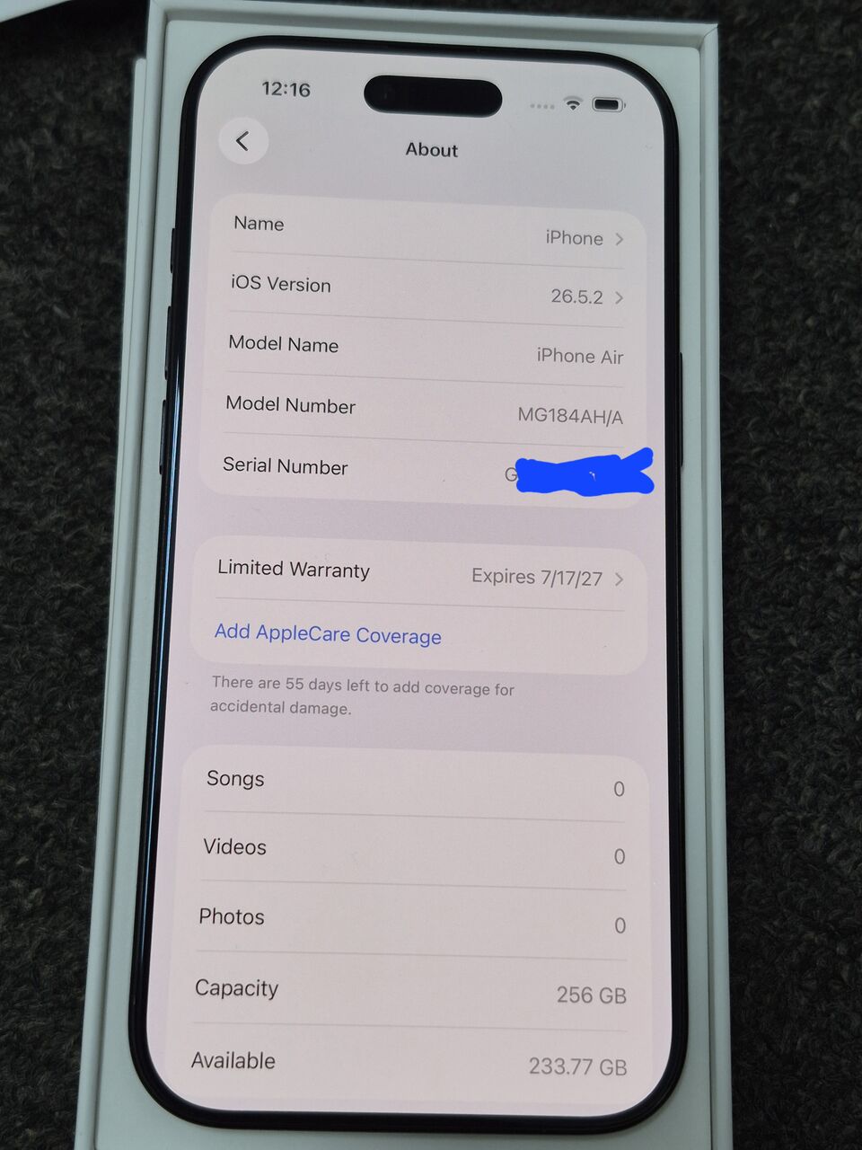 Olaya, Mobile Phones, SAR 3150,  IPhone 17 Air 256gb Black New 5 Day