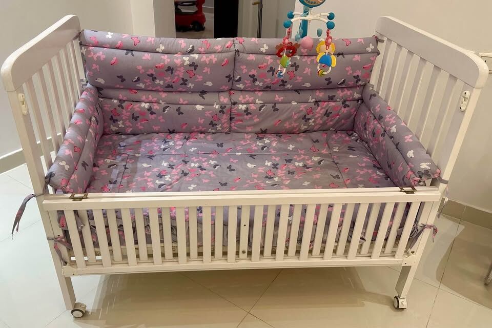 Riyadh, Baby & Kid Stuff, SAR 450,  Final Exit: L&rsquo;elefante Baby Crib/ Cot & Cushion Mattress