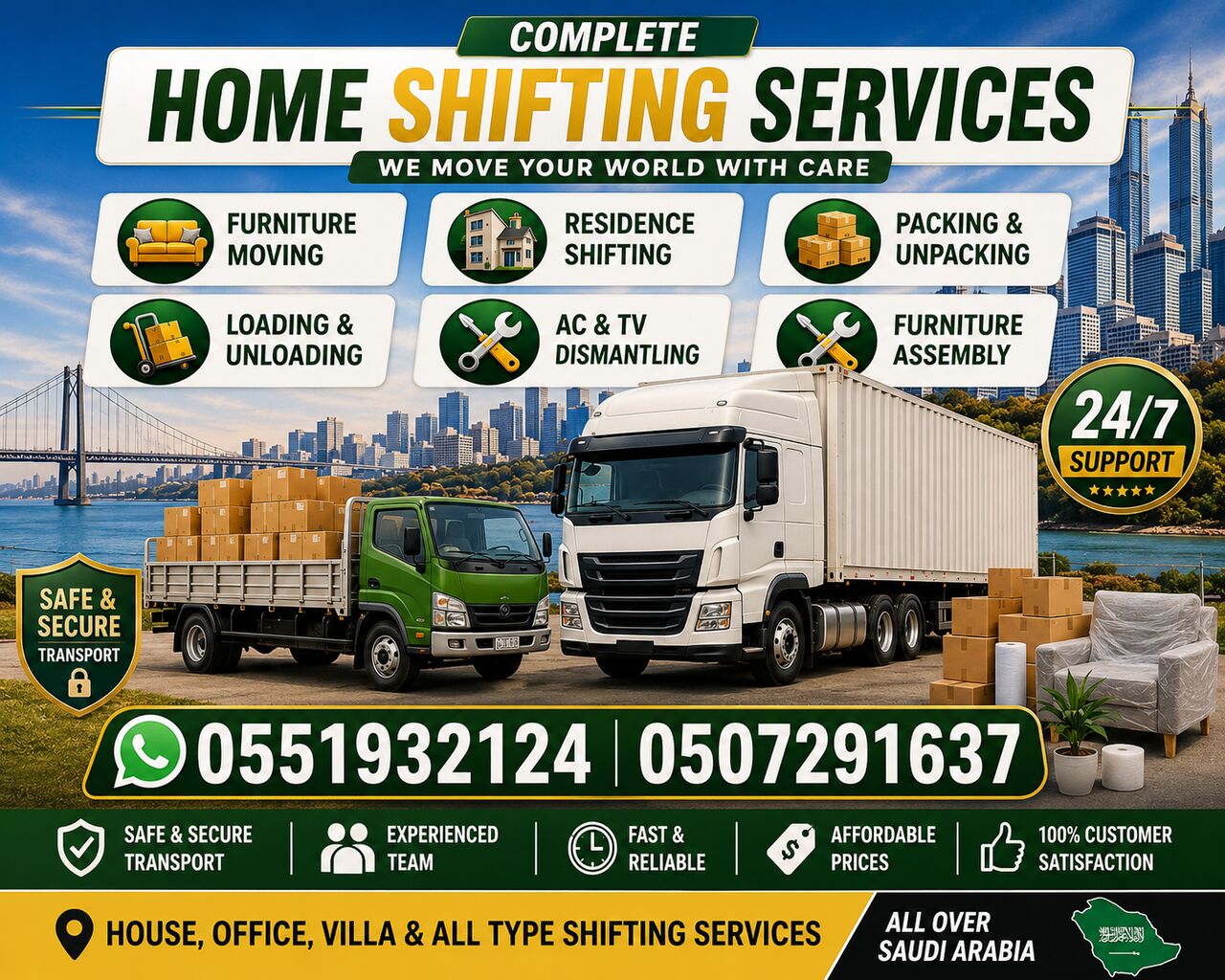 Jubail, Labor/Moving, House Shifting Movers Packers Professional Compnay Team ✅truck For Rent 0551932124