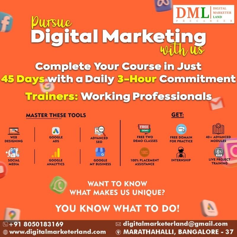 Bangalore, Marketing, Digital Marketing Training Institute In Marathahalli | Grow In Your Career- DML