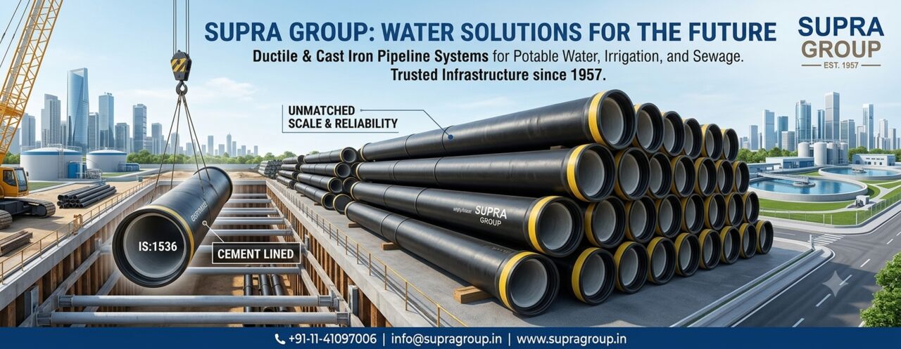 New Delhi, Heavy Equipment, Supra Group &ndash; IS-Certified Ductile Iron & Cast Iron Pipeline Systems & Industrial Valves