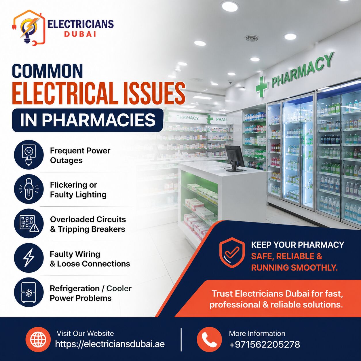 Dubai, Technical, Common Electrical Issues In Pharmacies