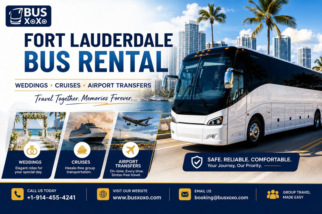 Miami, Travel, Fort Lauderdale Bus Rental For Weddings, Cruises And Airport Transfers