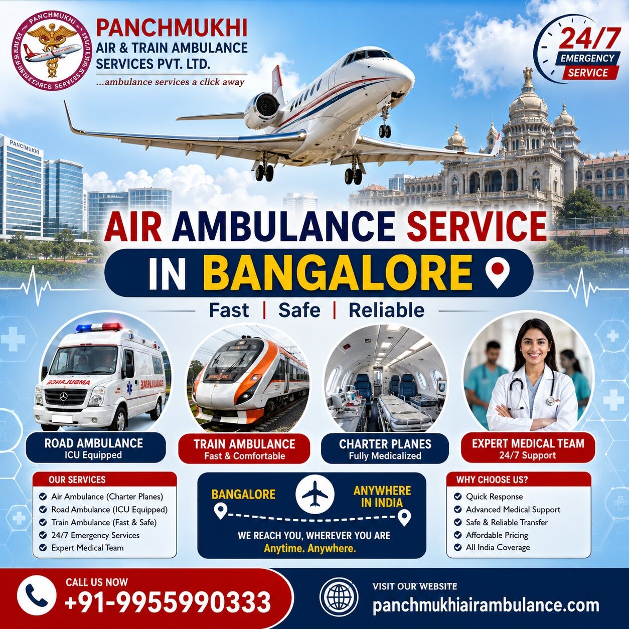 Bangalore, Health, Panchmukhi Air Ambulance Bangalore- ICU Transfer Arranged With Precautions