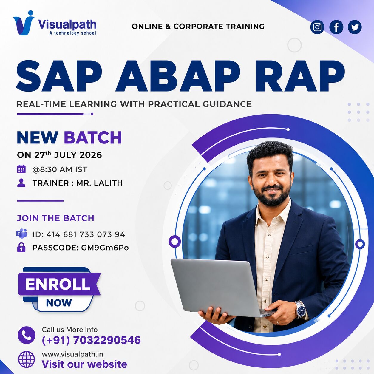 Hyderabad, Lessons Offered, SAP ABAP RAP Online Training New  Batch Starting July 27th