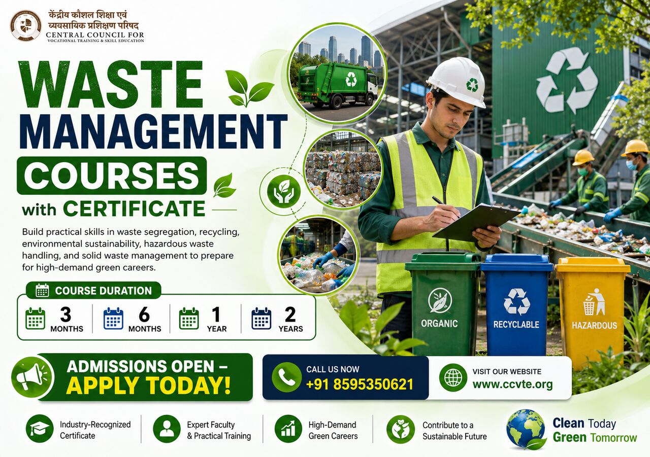 New Delhi, Education, Waste Management Courses With Certificate Admission Open