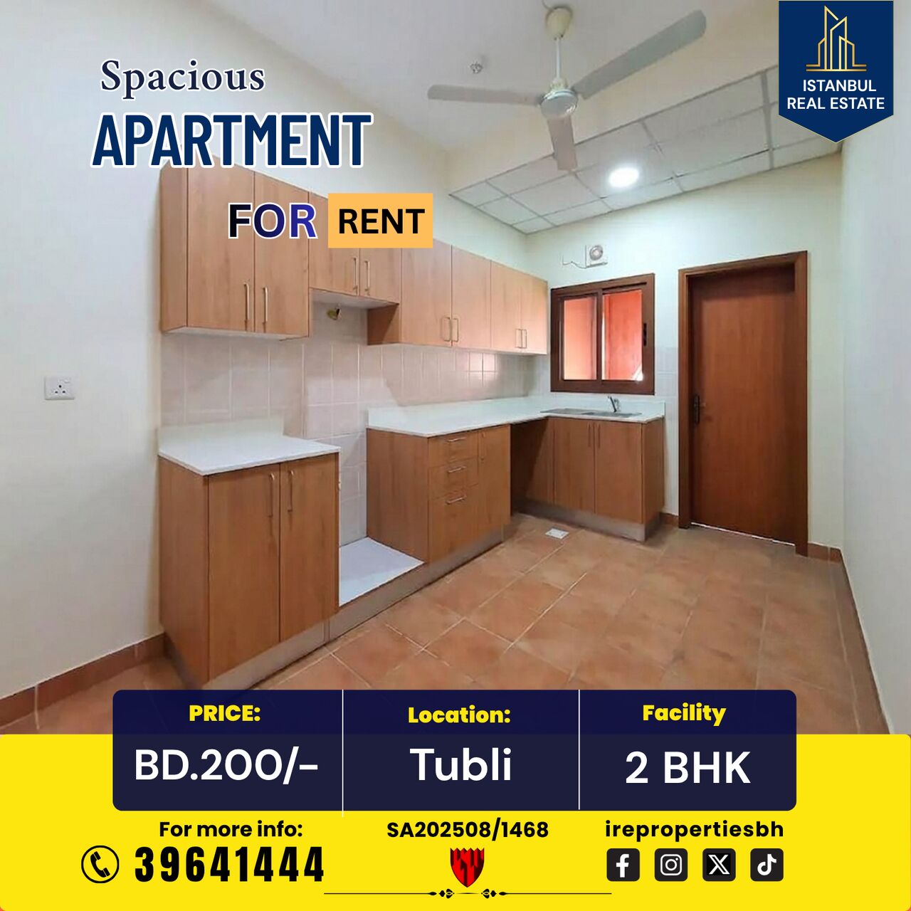Tubli, Apartments, Flats, Houses & Villas, BHD 200/month,  120 Sq. Meter,  2 BHK Spacious Apartment For Rent In Tubli BD.200/-