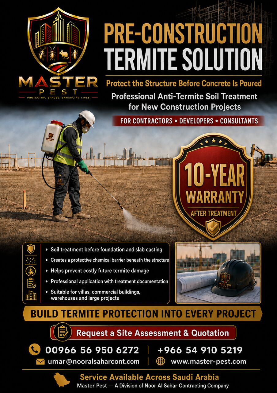 Riyadh, Pest Control, Pre-Construction Termite Solution