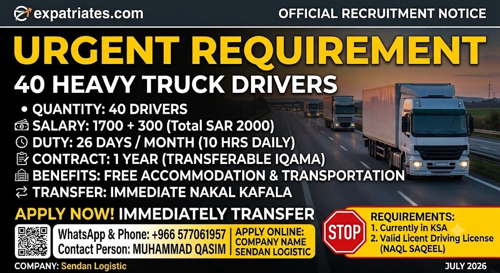 Dammam, Jobs, Heavy Truck Drivers
