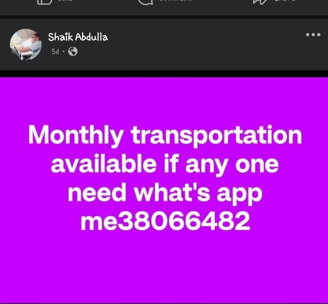 Manama, Passenger Transport, Monthly Transportation Available