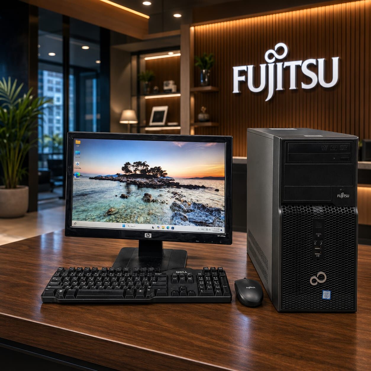 Manama, Tablet Computers, BHD 48,  Fujitsu Core I5 Computer Set 8GB RAM 120GB SSD 19" Monitor Win & Office Ready To Ues