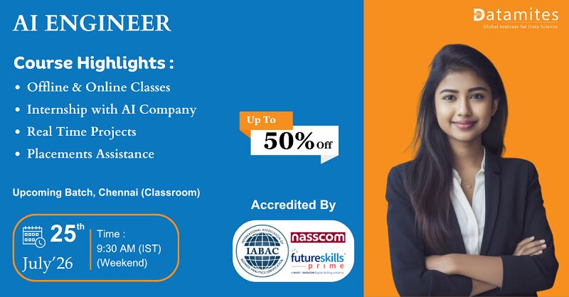 Chennai, Education, DataMites Artificial Intelligence Courses In Chennai