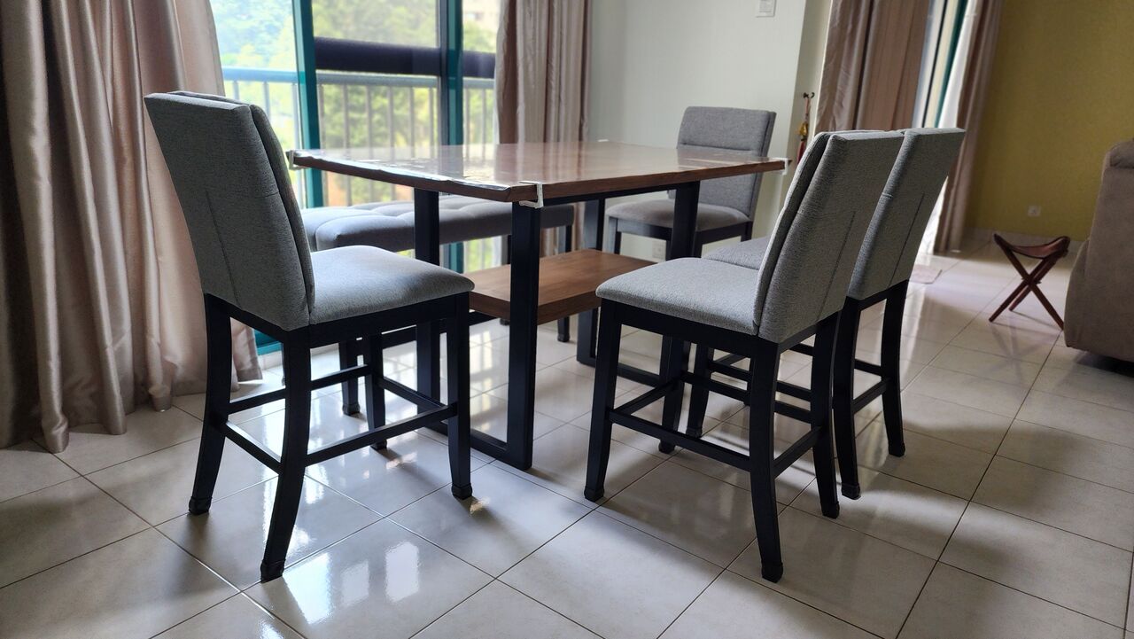Mont Kiara, Furniture, MYR 1800,  Tsuno Solid Rubberwood Bar/Island Dining Set (Table, 4 Chairs, 1 Bench)