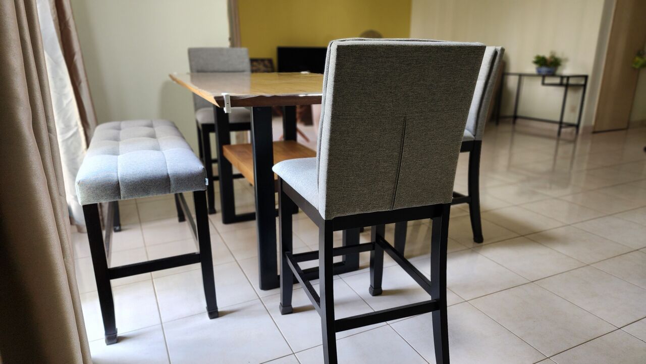 Mont Kiara, Furniture, MYR 1800,  Tsuno Solid Rubberwood Bar/Island Dining Set (Table, 4 Chairs, 1 Bench)