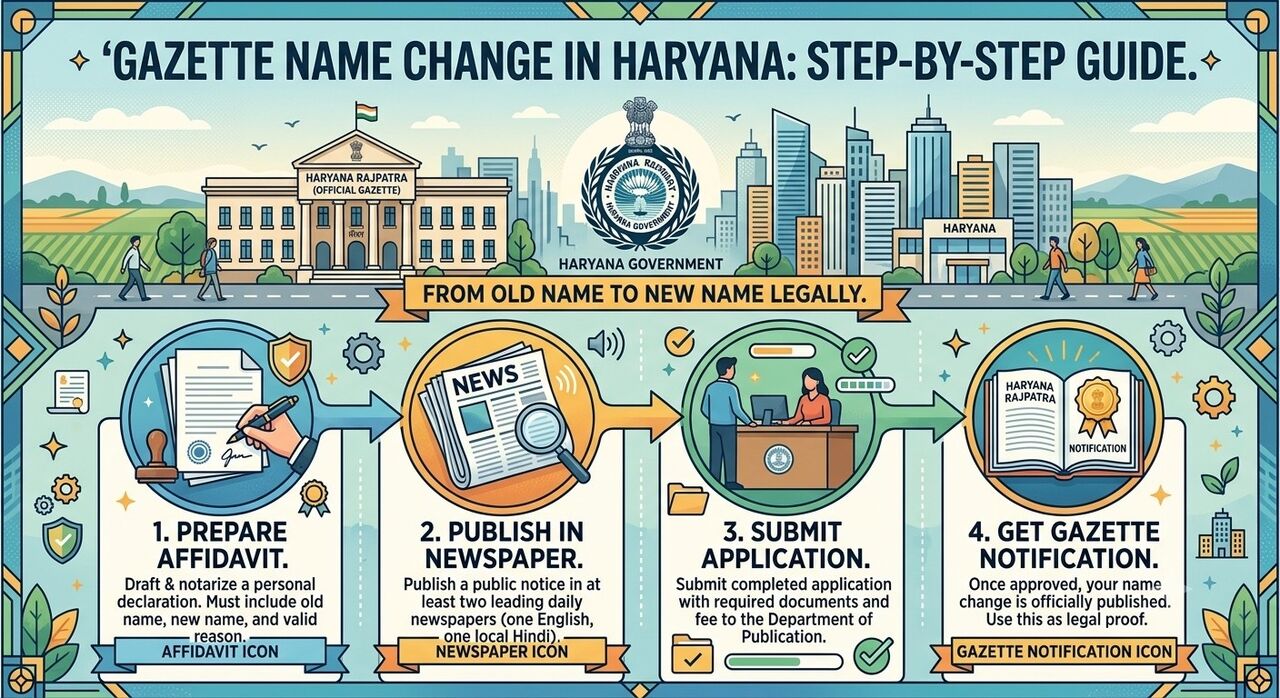 New Delhi, Legal, Gazette Name Change Process In Haryana | Vakil India