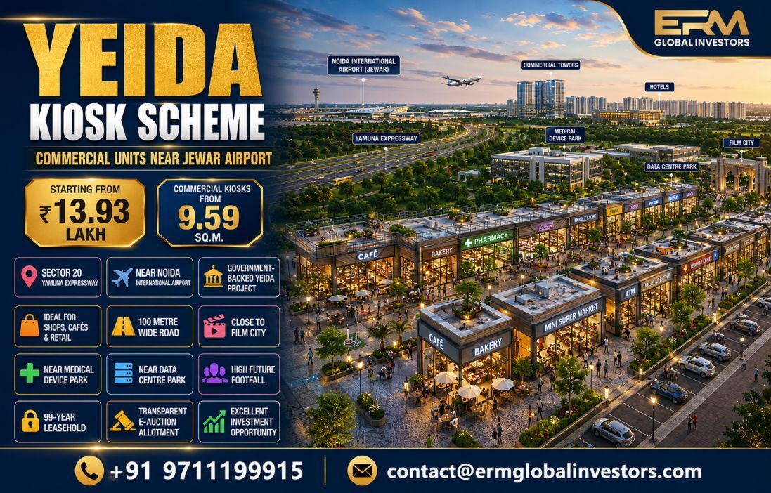 Noida, Commercial Plots, YEIDA Kiosk Scheme | Commercial Units Near Jewar
