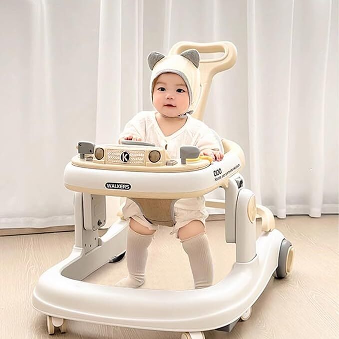 Riyadh, Baby & Kid Stuff, SAR 115,  Baby Infant Toddler Walker 5xMultifunction Adjustable Wheels Music Toy Tray 6M-2Y
