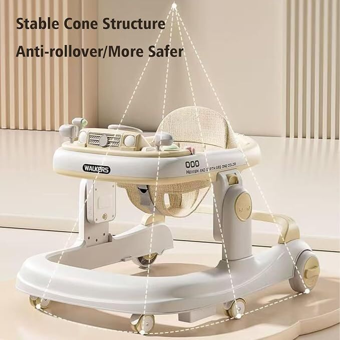 Riyadh, Baby & Kid Stuff, SAR 115,  Baby Infant Toddler Walker 5xMultifunction Adjustable Wheels Music Toy Tray 6M-2Y