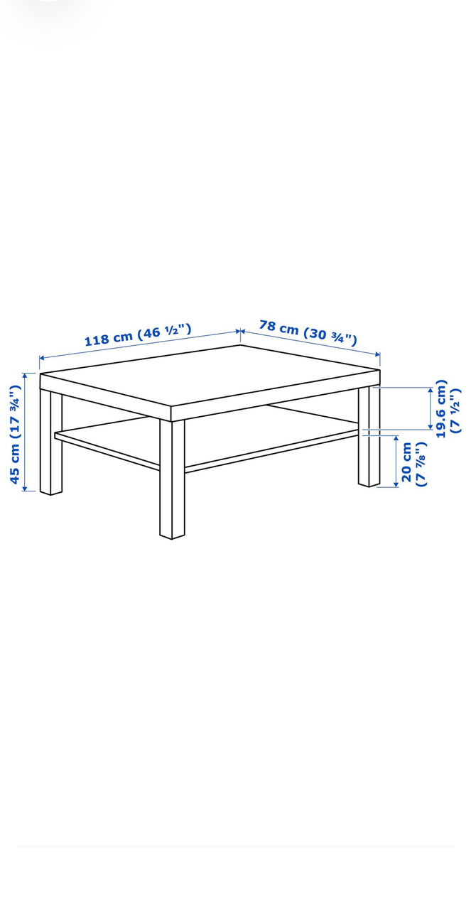 Riyadh, Furniture, SAR 120,  Large IKEA Center Table (LACK) In Black