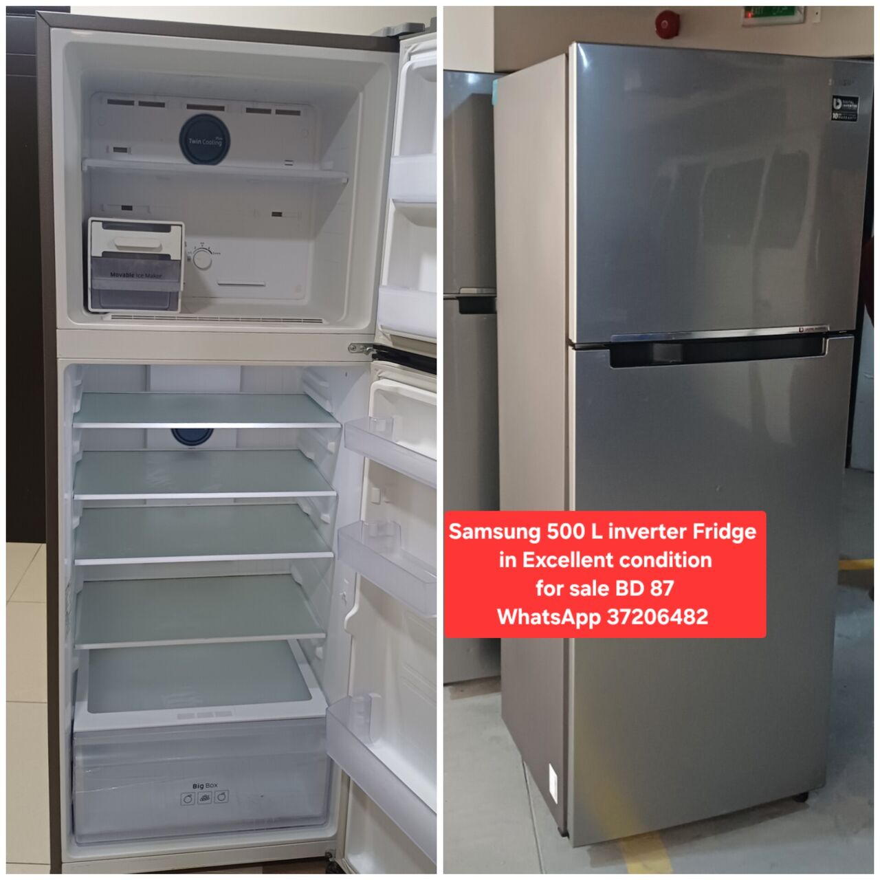 Manama, Appliances, BHD 87,  ✅️ Samsung 500 L Inverter Fridge For Sale In Good Condition With Delivery