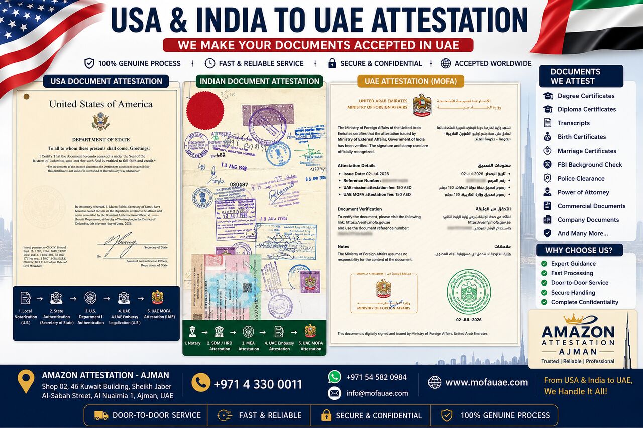 Dubai, Legal, Embassy, Consulate & MOFA Attestation Services In UAE