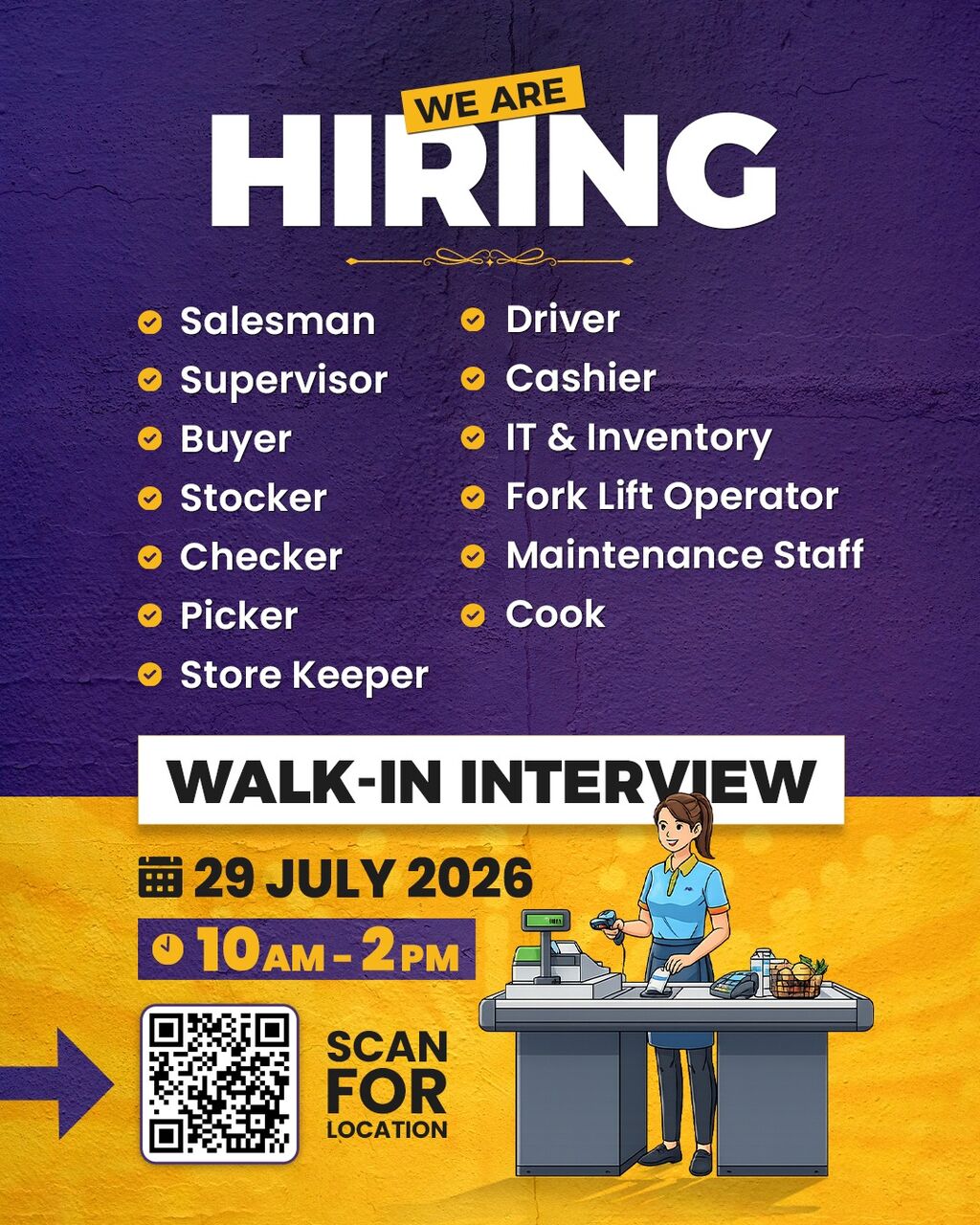 Al Anoud, Jobs, WALK IN INTERVIEW