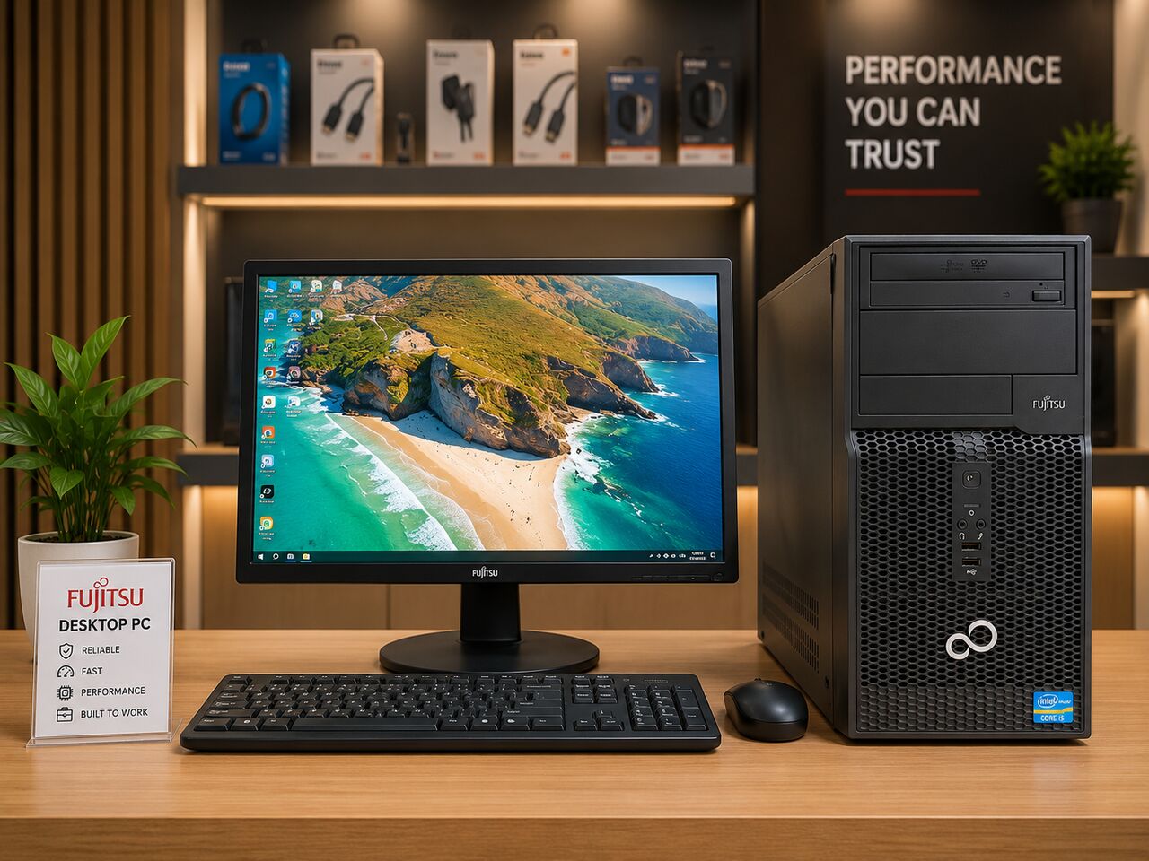 Riffa, Computers, BHD 40,  Fujitsu Computer Set Intel Core I5 8GB/500GB HDD 20-inch Display 40BD