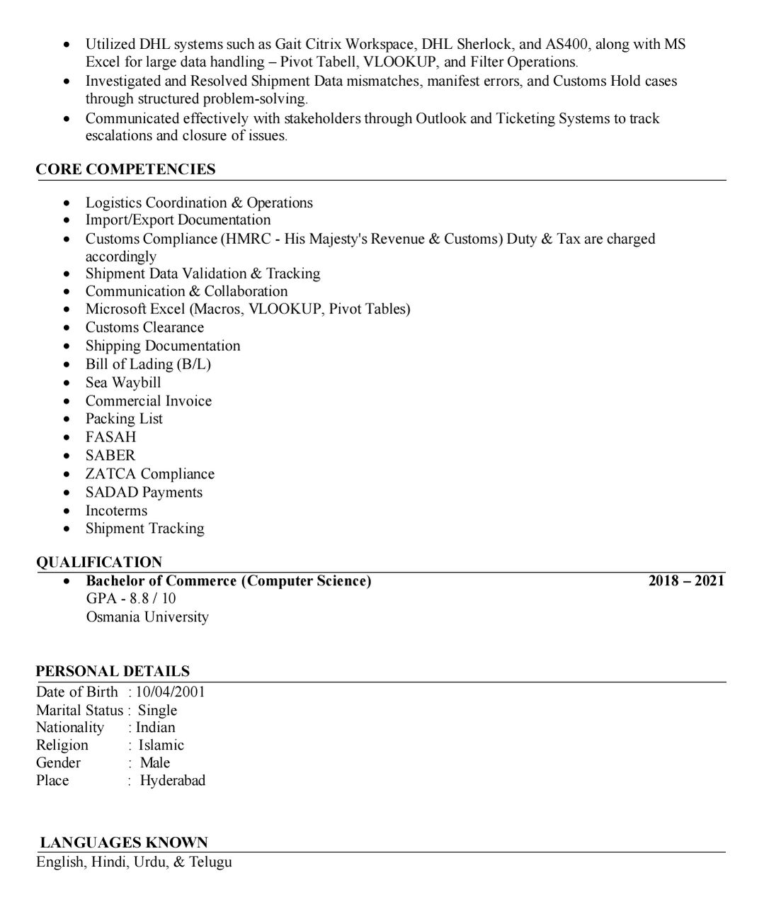 Riyadh, Job Seekers, Looking For A Job Opportunity - Logistics Operations/Coordinator