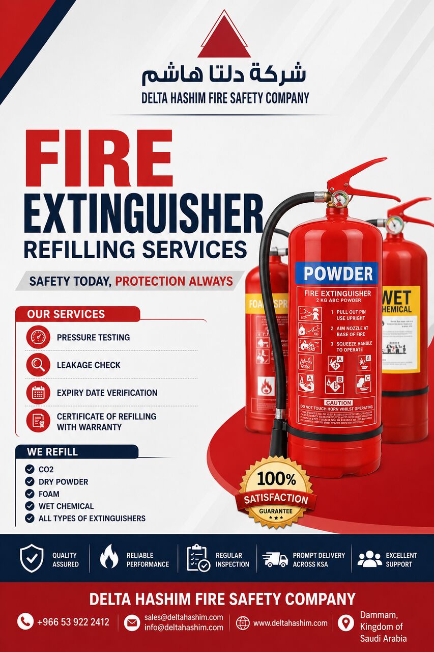 Dammam, Technical, Fire Extinguisher Refilling & Maintenance Services In Dammam