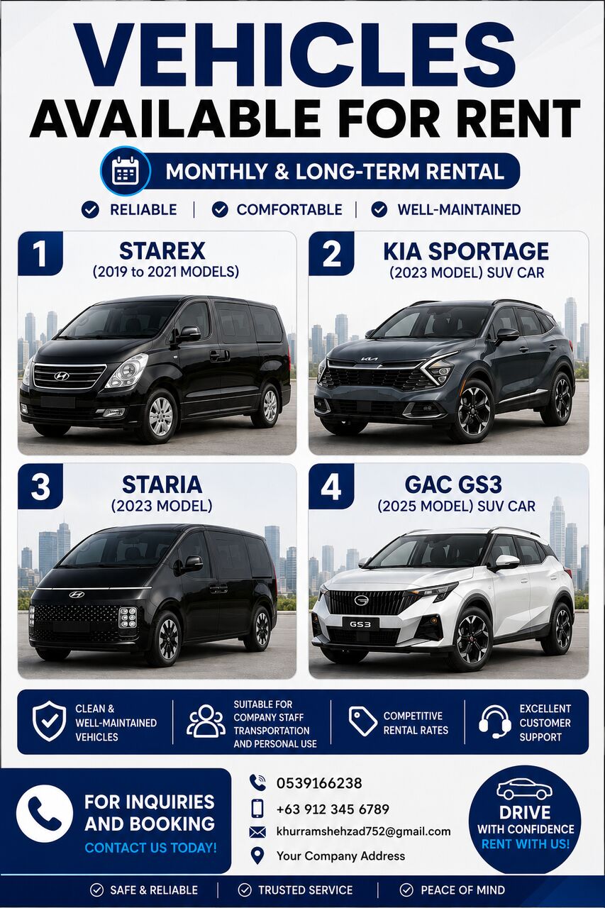 Jubail, Vehicles, Cars & Trucks , SAR 5000,  Ashok Leyland Bus Car,  2026,  Automatic,  000 KM,  Car Bus Hiace For Monthly Base Available