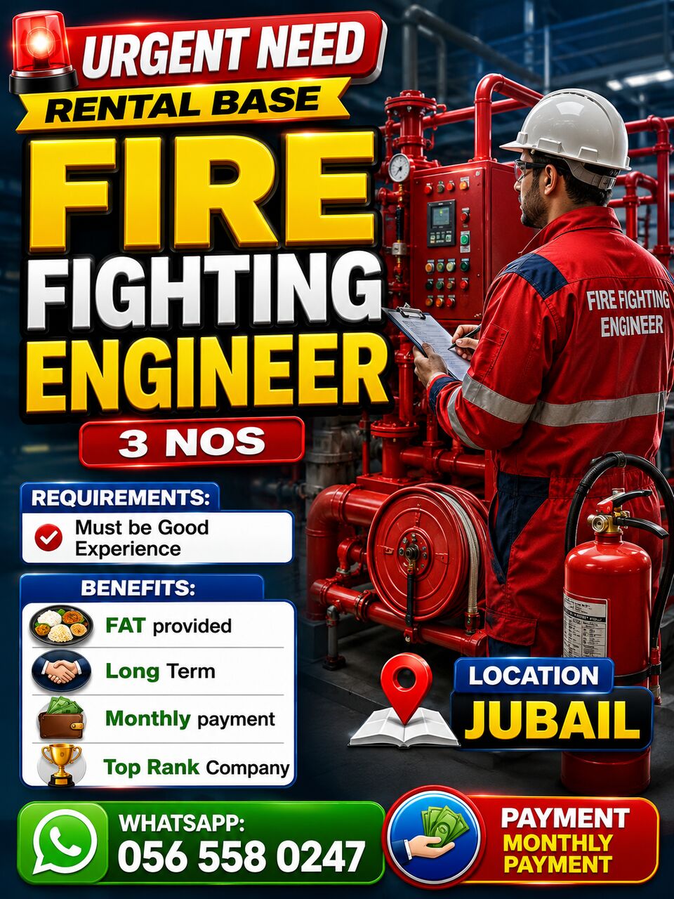Riyadh, Jobs, Fir Fighting Engineer