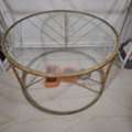 SAR 90,  Rectangle And Round Glass Table (Golden Color)