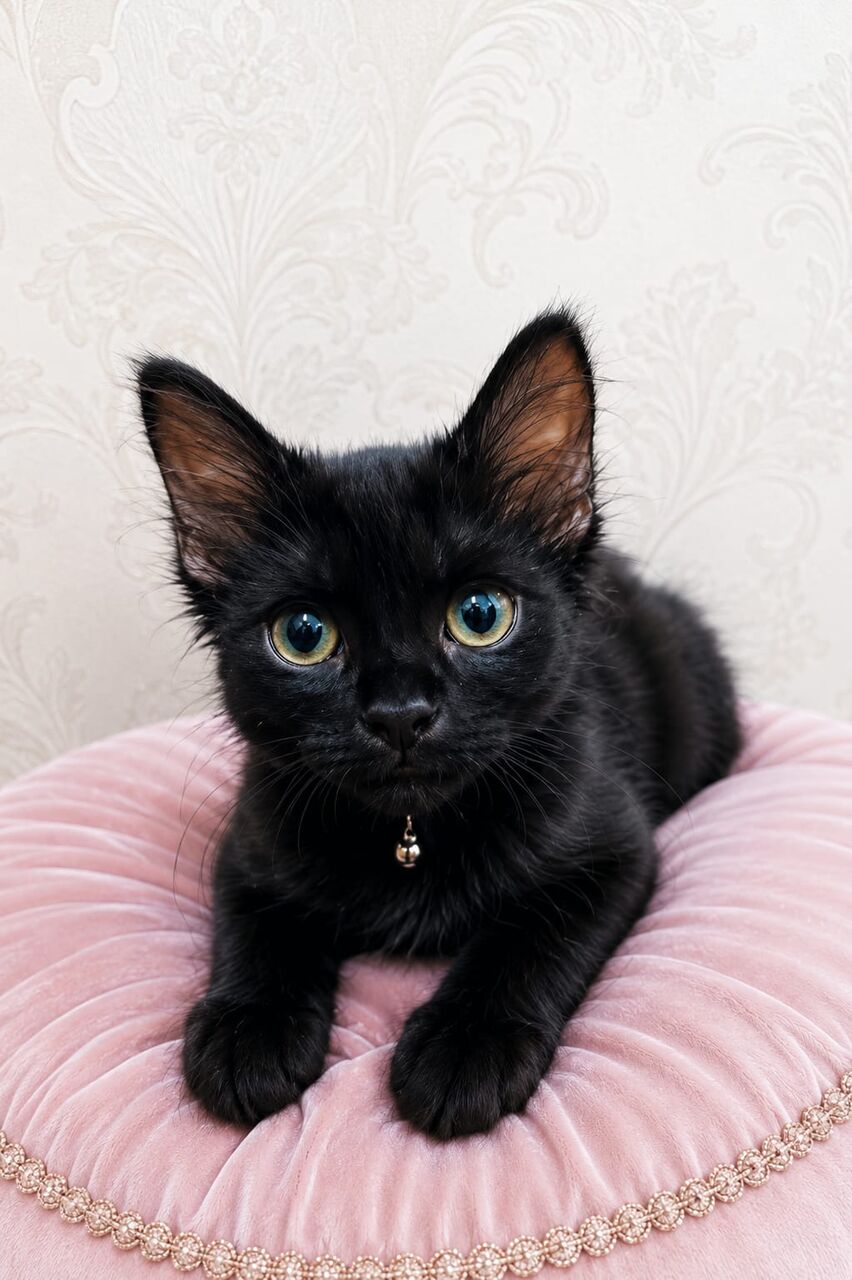 Al Adama, Pet Supplies, Free Adoption Kitten 3 Months Old Black Color Napoleon Serbian Mix