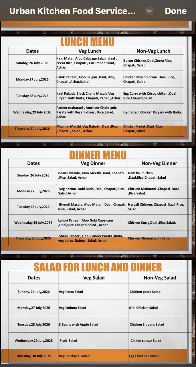 Riyadh, Food, SAR 25,  URBAN KITCHEN TIFFEN SERVICE