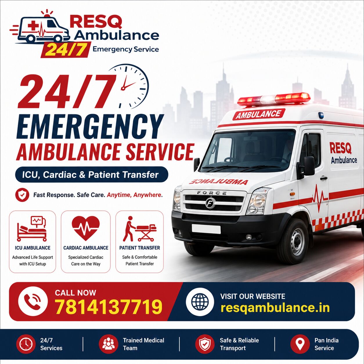Punjab, Medical, 24/7 Emergency Ambulance Service | ICU, Cardiac & Patient Transfer