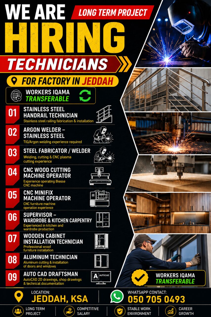 Jeddah, Jobs, WE ARE HIRING &ndash; FACTORY JOBS IN JEDDAH, KSA