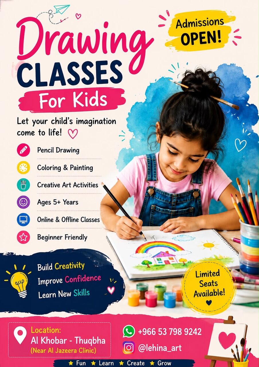 Khobar, Lessons Offered, Drawing Classes For Kids