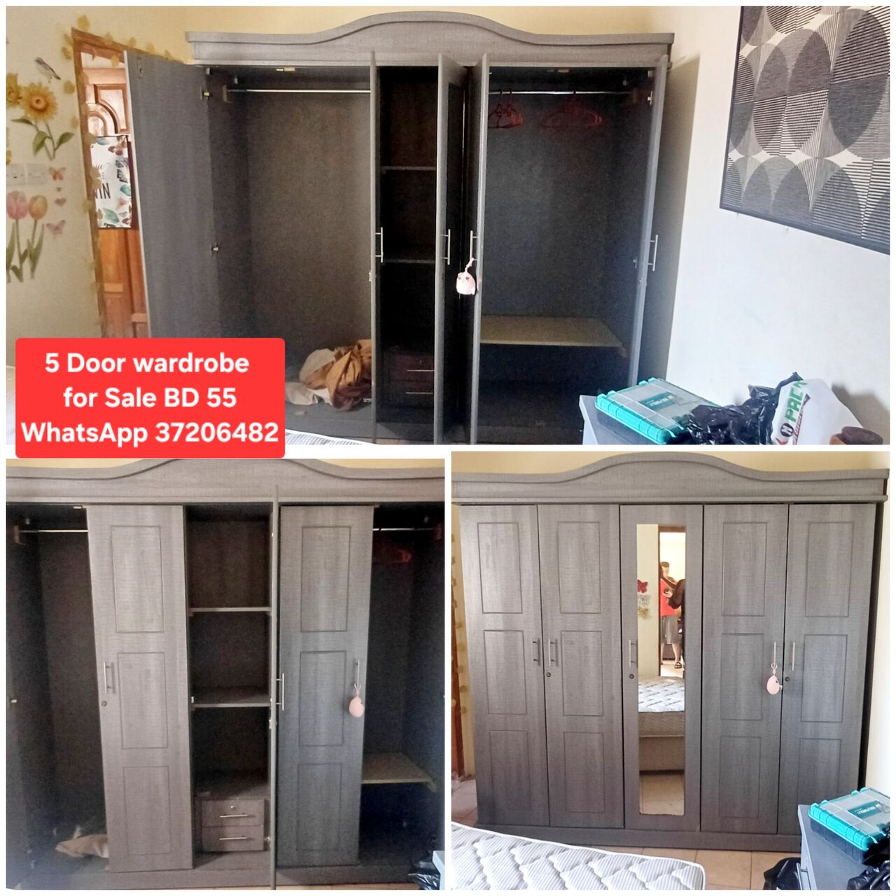 Manama, Furniture, BHD 55,  ✅️ 5 Door Wardrobe For Sale In Good Condition With Delivery
