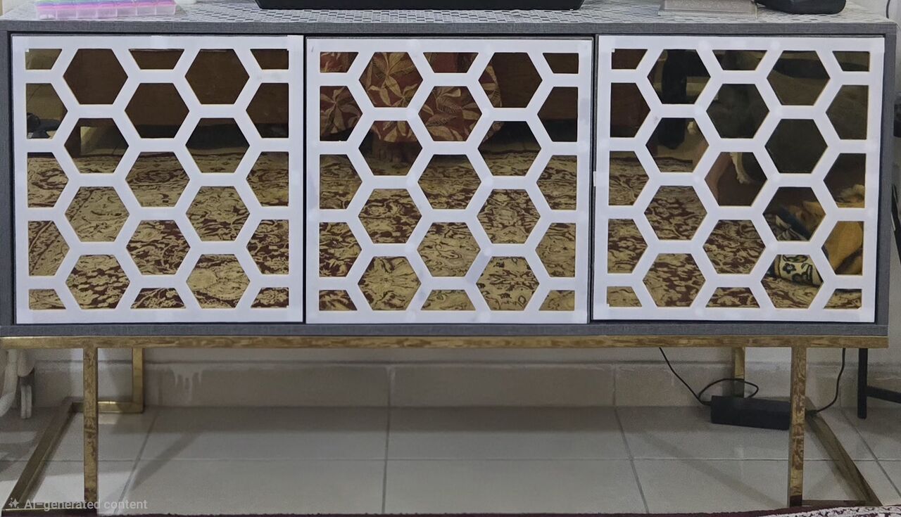Dammam, Furniture, SAR 200,  Modern TV Cabinet With Decorative Mirror Doors