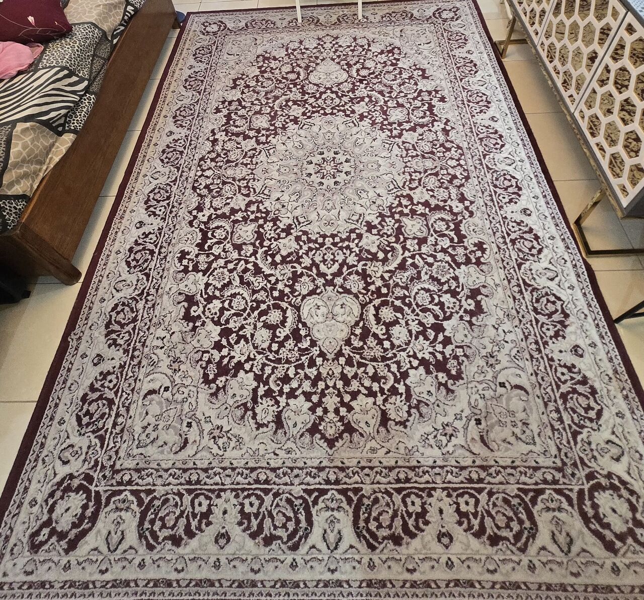 Dammam, Furniture, SAR 200,  Large Premium Area Rug &ndash; Burgundy & Cream