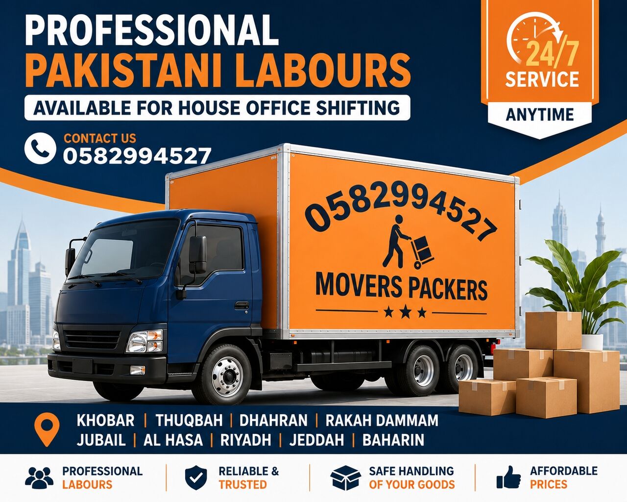 Khobar, Labor/Moving, Professional House & Office Shifting Services In Dammam, Khobar, Jubail And Near By Places