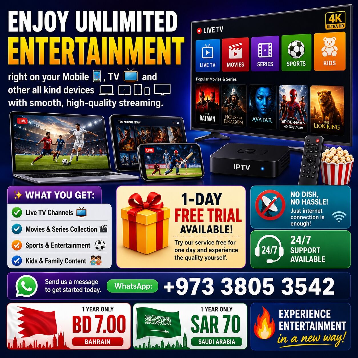 Manama, Electronics, BHD 7,  App For Live TV Channels. App Support Android TV, Smart TV, Mobile And Other Devices