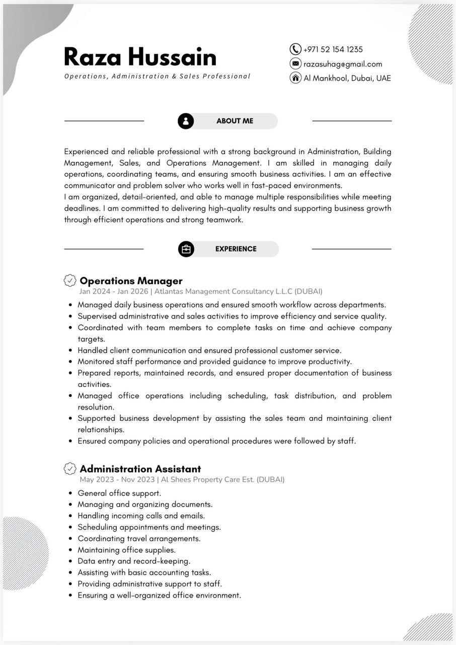 Manama, Job Seekers, Operations Coordinator, Administrator, Management Officer