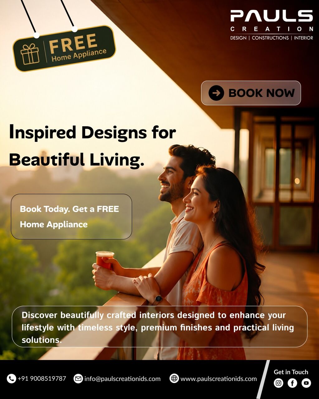 Bangalore, Interior Design, Inspired Designs For Beautiful Living - PaulsCreation