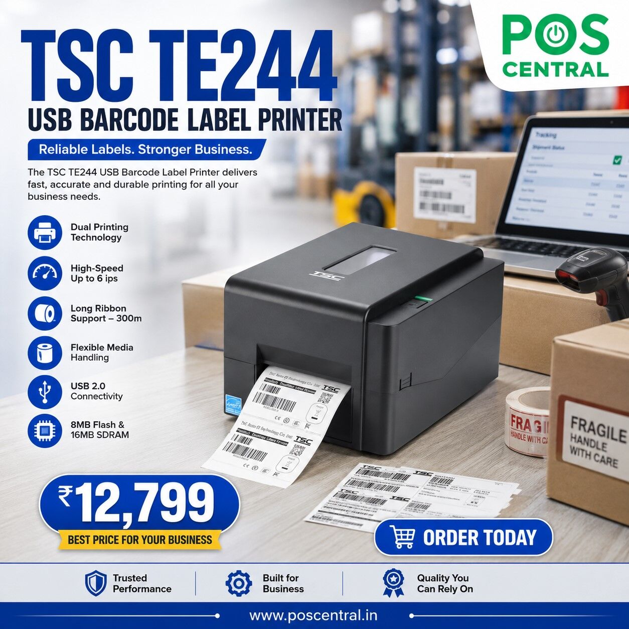 Noida, Electronics, INR 12799,  Get TSC TE244 Barcode Printer With USB Connectivity