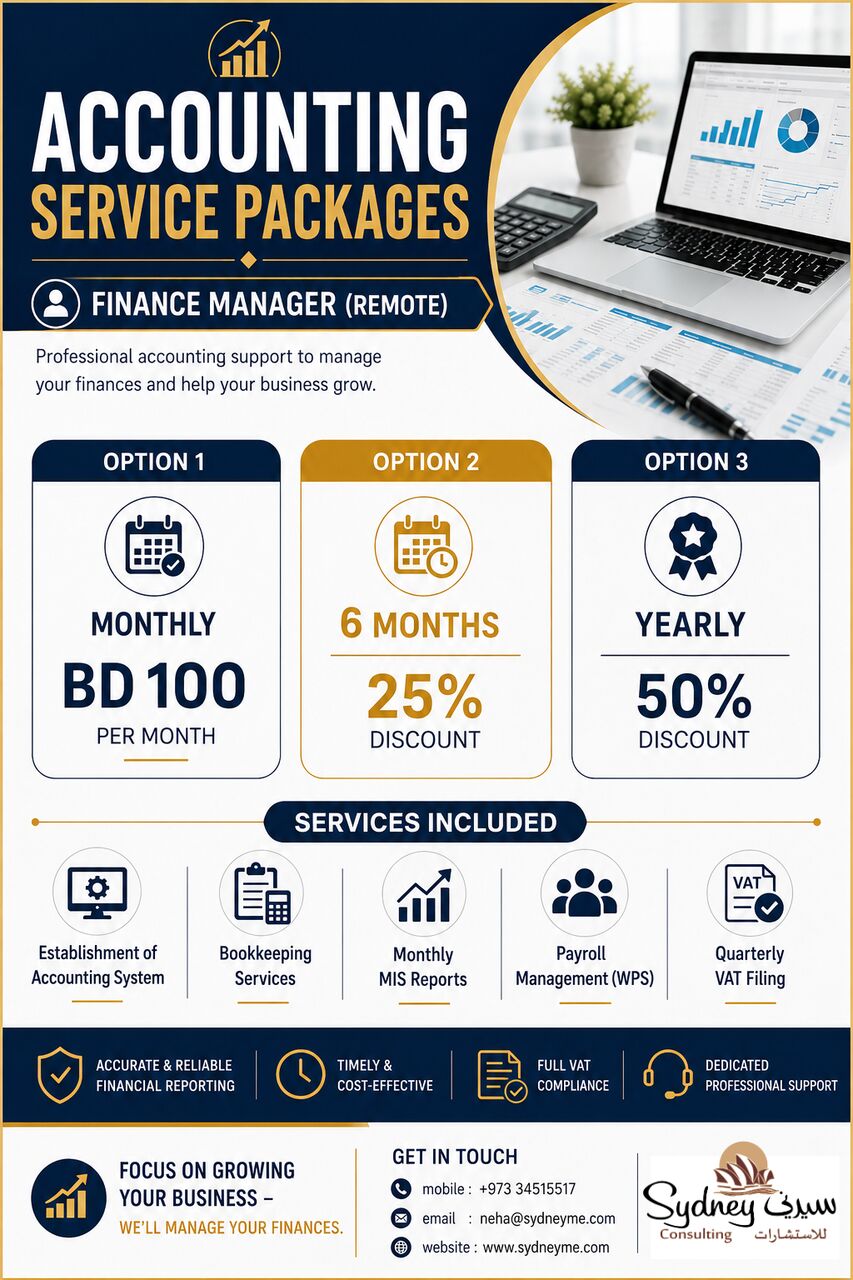 Manama, Accounting, Professional Accounting & Financial Management Solutions