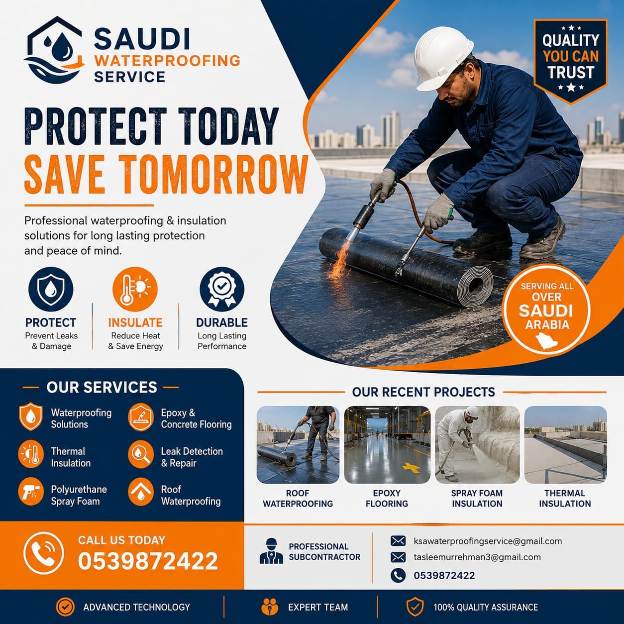 Riyadh, Job Seekers, Subcontractor All Kinds Of Waterproofing And Construction Services